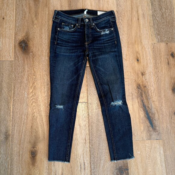 Rag & Bone Ankle Skinny Jean Designer Distressed 24 - Picture 1 of 7